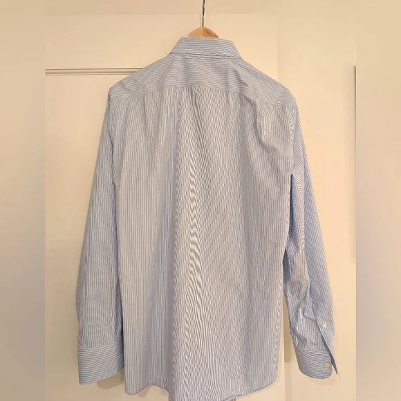 J. Crew mens dress shirt, blue stripe, medium - Picture 4 of 4
